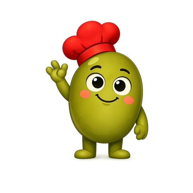 Oli, the Aioli mascot, waving